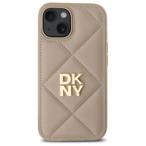 Etui DKNY Quilted Stack Logo na iPhone 15 - beżowe Etui DKNY Quilted Stack Logo na iPhone 15 - beżowe
