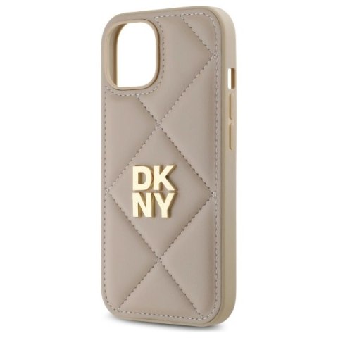 Etui DKNY Quilted Stack Logo na iPhone 15 - beżowe Etui DKNY Quilted Stack Logo na iPhone 15 - beżowe