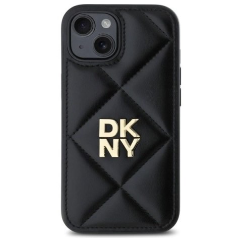 Etui DKNY Quilted Stack Logo na iPhone 15 - czarne Etui DKNY Quilted Stack Logo na iPhone 15 - czarne