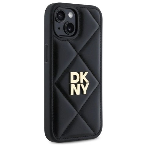 Etui DKNY Quilted Stack Logo na iPhone 15 - czarne Etui DKNY Quilted Stack Logo na iPhone 15 - czarne