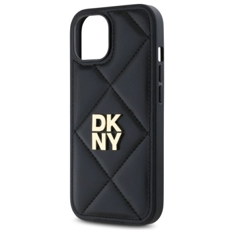 Etui DKNY Quilted Stack Logo na iPhone 15 - czarne Etui DKNY Quilted Stack Logo na iPhone 15 - czarne