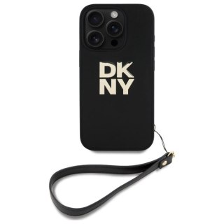 Etui DKNY Wrist Strap Stock Logo na iPhone 16 Pro Max - czarne