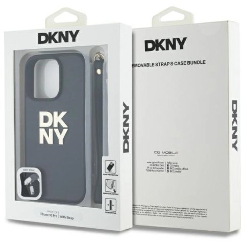 Etui DKNY Wrist Strap Stock Logo na iPhone 16 Pro Max - czarne Etui DKNY Wrist Strap Stock Logo na iPhone 16 Pro Max - czarne