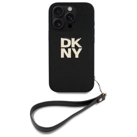 Etui DKNY Wrist Strap Stock Logo na iPhone 16 Pro - czarne