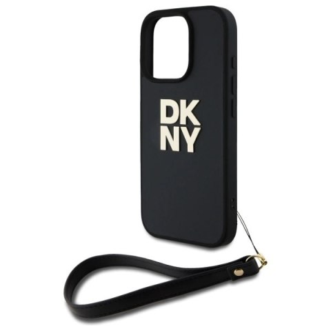Etui DKNY Wrist Strap Stock Logo na iPhone 16 Pro - czarne