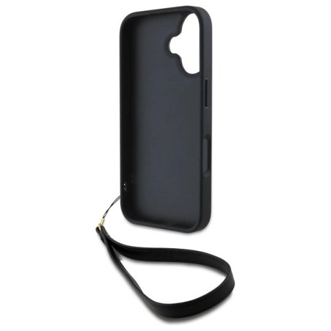 Etui DKNY Wrist Strap Stock Logo na iPhone 16 - czarne Etui DKNY Wrist Strap Stock Logo na iPhone 16 - czarne