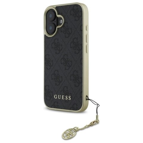 Etui Guess 4G Charms Collection na iPhone 16 Plus - czarne Etui Guess 4G Charms Collection na iPhone 16 Plus - czarne