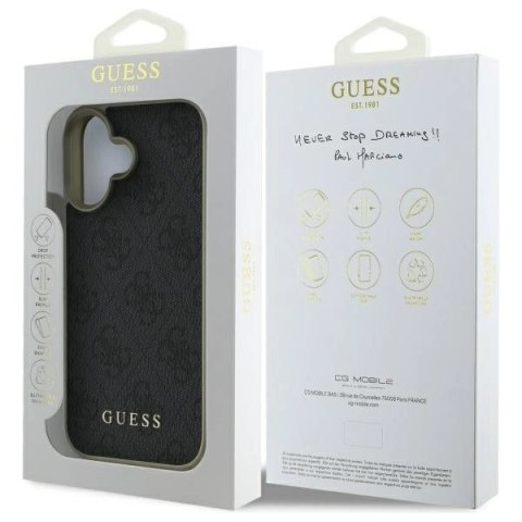 Etui Guess 4G Charms Collection na iPhone 16 Plus - czarne Etui Guess 4G Charms Collection na iPhone 16 Plus - czarne