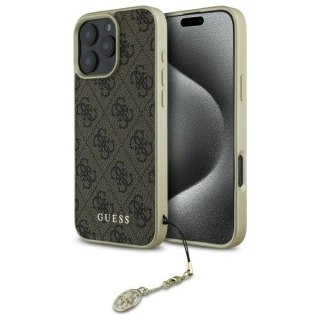 Etui Guess 4G Charms Collection na iPhone 16 Pro Max - brązowe