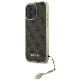 Etui Guess 4G Charms Collection na iPhone 16 Pro Max - brązowe