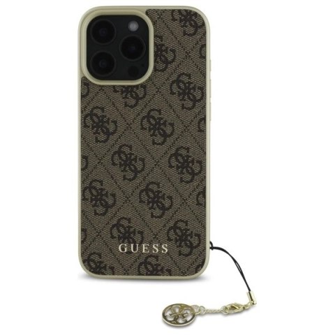 Etui Guess 4G Charms Collection na iPhone 16 Pro Max - brązowe Etui Guess 4G Charms Collection na iPhone 16 Pro Max - brązowe