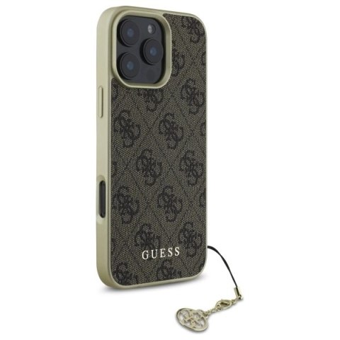 Etui Guess 4G Charms Collection na iPhone 16 Pro Max - brązowe Etui Guess 4G Charms Collection na iPhone 16 Pro Max - brązowe