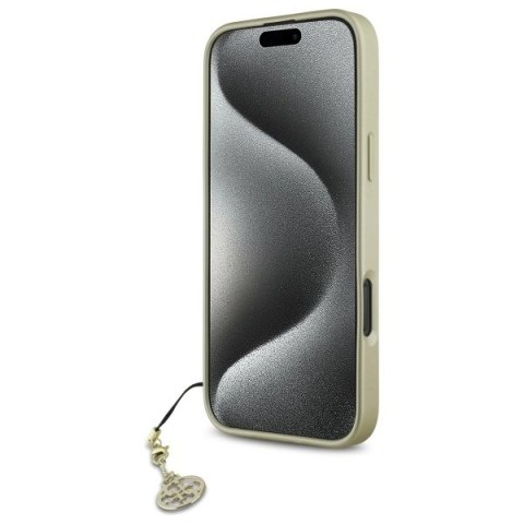Etui Guess 4G Charms Collection na iPhone 16 Pro Max - brązowe Etui Guess 4G Charms Collection na iPhone 16 Pro Max - brązowe