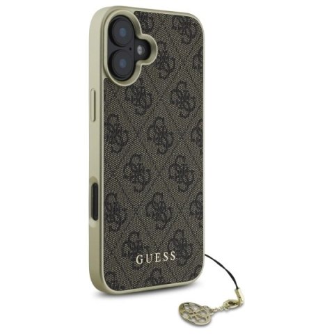 Etui Guess 4G Charms Collection na iPhone 16 - brązowe