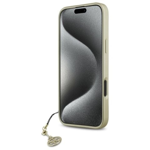 Etui Guess 4G Charms Collection na iPhone 16 - brązowe