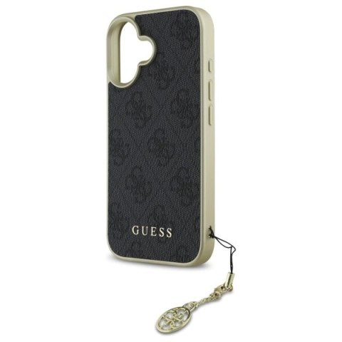 Etui Guess 4G Charms Collection na iPhone 16 - czarne Etui Guess 4G Charms Collection na iPhone 16 - czarne