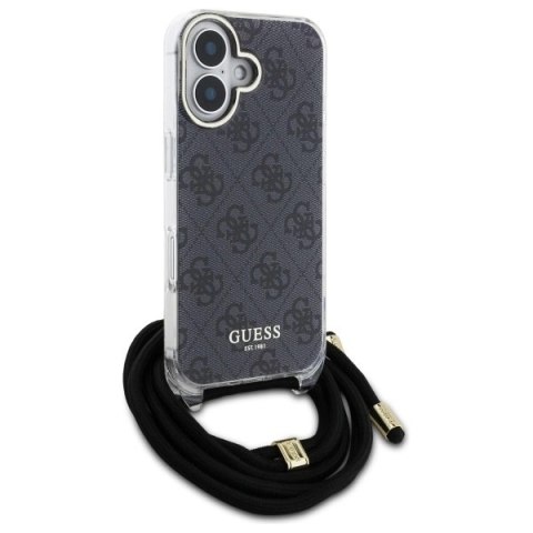 Etui Guess Crossbody Cord 4G Print na iPhone 16 - czarne