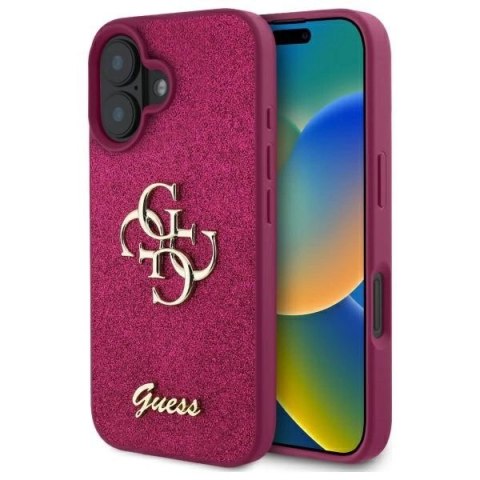 Etui Guess Fixed Glitter Big 4G na iPhone 16 - fioletowe Etui Guess Fixed Glitter Big 4G na iPhone 16 - fioletowe