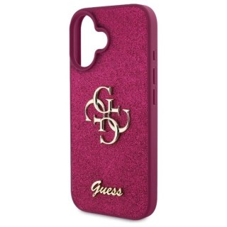 Etui Guess Fixed Glitter Big 4G na iPhone 16 - fioletowe