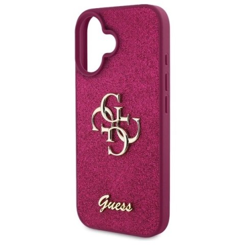 Etui Guess Fixed Glitter Big 4G na iPhone 16 - fioletowe Etui Guess Fixed Glitter Big 4G na iPhone 16 - fioletowe