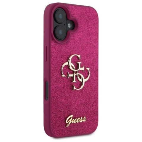 Etui Guess Fixed Glitter Big 4G na iPhone 16 - fioletowe Etui Guess Fixed Glitter Big 4G na iPhone 16 - fioletowe
