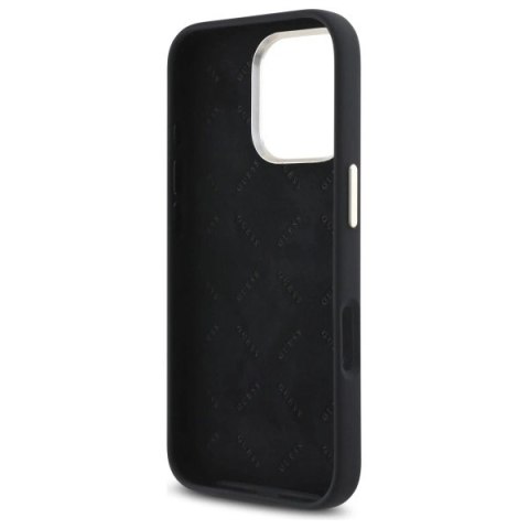 Etui Guess Silicone Logo Strass 4G na iPhone 16 Pro Max - czarne Etui Guess Silicone Logo Strass 4G na iPhone 16 Pro Max - czarne