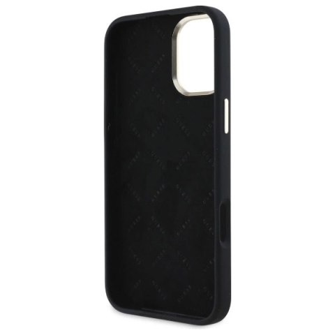 Etui Guess Silicone Logo Strass 4G na iPhone 16 - czarne Etui Guess Silicone Logo Strass 4G na iPhone 16 - czarne