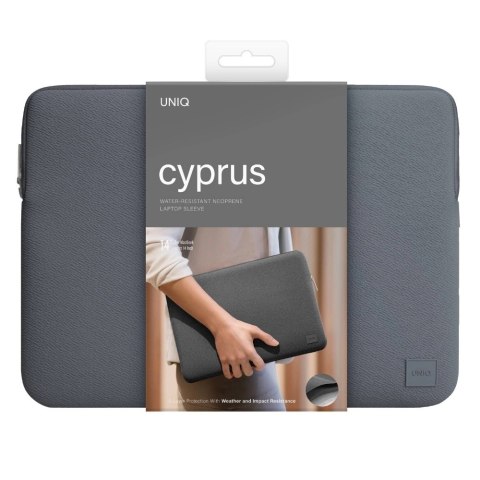 Etui UNIQ neoprene laptop Sleeve 14" Cyprus Water-Resistant - szare