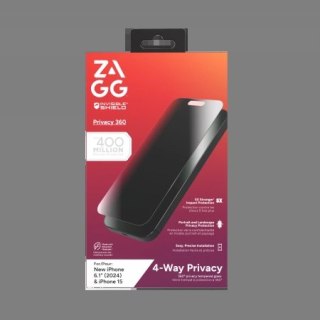 Szkło prywatyzujące ZAGG InvisibleShield Glass Elite Privacy 360 na iPhone 15 / 16