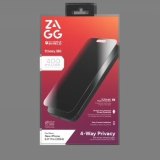 Szkło prywatyzujące ZAGG InvisibleShield Glass Elite Privacy 360 na iPhone 16 Pro Max