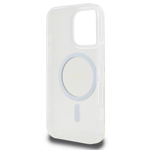 Etui Guess IML Glitter Circle MagSafe na iPhone 16 Pro Max - przezroczyste Etui Guess IML Glitter Circle MagSafe na iPhone 16 Pro Max - przezroczyste