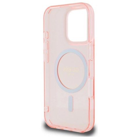 Etui Guess IML Glitter Circle MagSafe na iPhone 16 Pro Max - różowe Etui Guess IML Glitter Circle MagSafe na iPhone 16 Pro Max - różowe