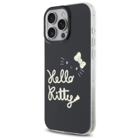Etui Hello Kitty IML Golden Diva MagSafe na iPhone 16 Pro Max - czarne Etui Hello Kitty IML Golden Diva MagSafe na iPhone 16 Pro Max - czarne