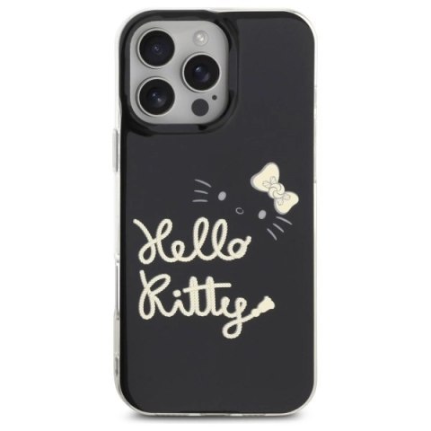 Etui Hello Kitty IML Golden Diva MagSafe na iPhone 16 Pro Max - czarne Etui Hello Kitty IML Golden Diva MagSafe na iPhone 16 Pro Max - czarne