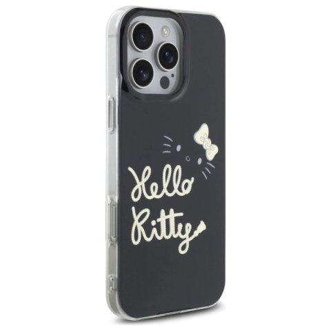Etui Hello Kitty IML Golden Diva MagSafe na iPhone 16 Pro Max - czarne Etui Hello Kitty IML Golden Diva MagSafe na iPhone 16 Pro Max - czarne