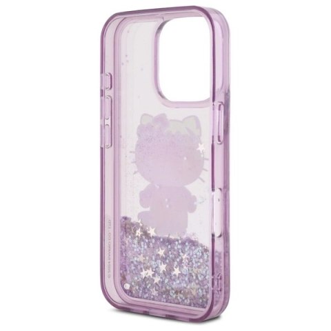 Etui Hello Kitty Liquid Glitter 50TH Anniversary Party na iPhone 16 Pro - fioletowe Etui Hello Kitty Liquid Glitter 50TH Anniversary Party na iPhone 16 Pro - fioletowe
