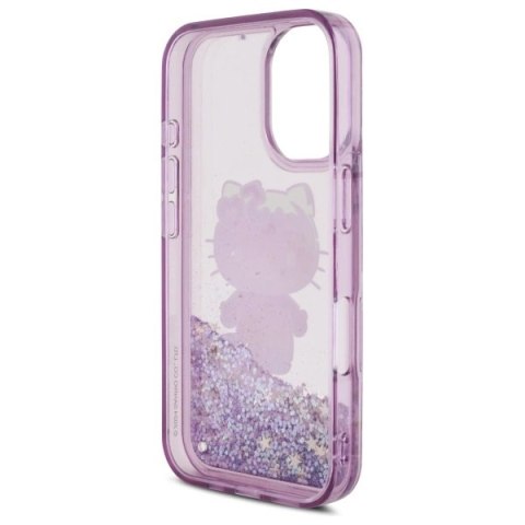 Etui Hello Kitty Liquid Glitter 50TH Anniversary Party na iPhone 16 - fioletowe Etui Hello Kitty Liquid Glitter 50TH Anniversary Party na iPhone 16 - fioletowe