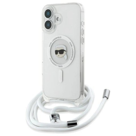 Etui Karl Lagerfeld Crossbody IML Karl Head Magsafe na iPhone 16 - przezroczyste Etui Karl Lagerfeld Crossbody IML Karl Head Magsafe na iPhone 16 - przezroczyste