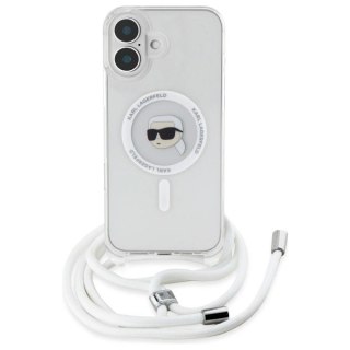 Etui Karl Lagerfeld Crossbody IML Karl Head Magsafe na iPhone 16 - przezroczyste