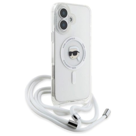 Etui Karl Lagerfeld Crossbody IML Karl Head Magsafe na iPhone 16 - przezroczyste Etui Karl Lagerfeld Crossbody IML Karl Head Magsafe na iPhone 16 - przezroczyste