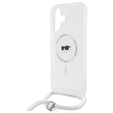 Etui Karl Lagerfeld Crossbody IML Karl Head Magsafe na iPhone 16 - przezroczyste Etui Karl Lagerfeld Crossbody IML Karl Head Magsafe na iPhone 16 - przezroczyste