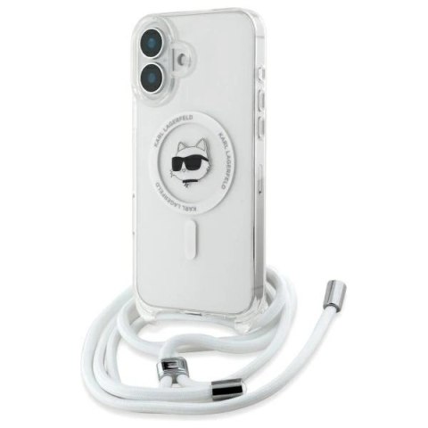 Etui Karl Lagerfeld IML Choupette Head & Cord Magsafe na iPhone 16 - przezroczyste Etui Karl Lagerfeld IML Choupette Head & Cord Magsafe na iPhone 16 - przezroczyste