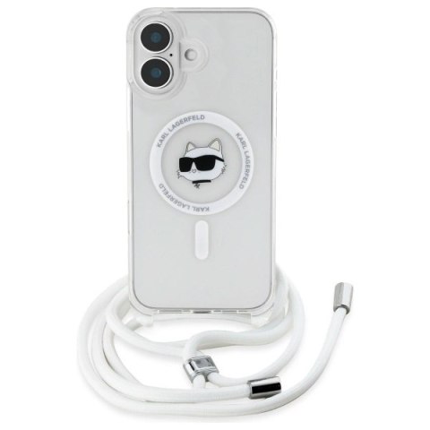 Etui Karl Lagerfeld IML Choupette Head & Cord Magsafe na iPhone 16 - przezroczyste Etui Karl Lagerfeld IML Choupette Head & Cord Magsafe na iPhone 16 - przezroczyste