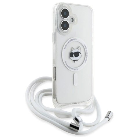 Etui Karl Lagerfeld IML Choupette Head & Cord Magsafe na iPhone 16 - przezroczyste Etui Karl Lagerfeld IML Choupette Head & Cord Magsafe na iPhone 16 - przezroczyste