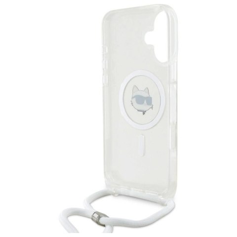 Etui Karl Lagerfeld IML Choupette Head & Cord Magsafe na iPhone 16 - przezroczyste Etui Karl Lagerfeld IML Choupette Head & Cord Magsafe na iPhone 16 - przezroczyste