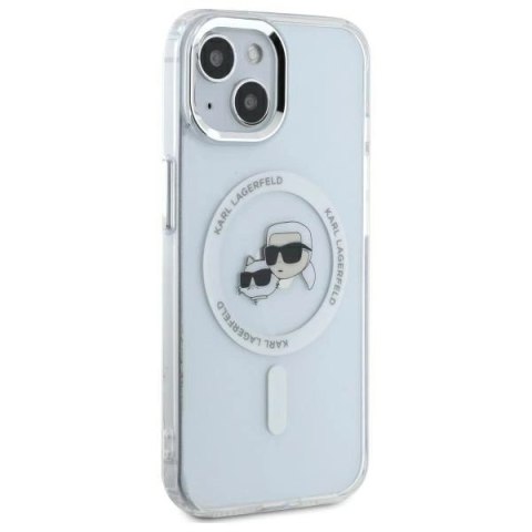 Etui Karl Lagerfeld IML Metal Karl&Choupette Head MagSafe na iPhone 14 - białe Etui Karl Lagerfeld IML Metal Karl&Choupette Head MagSafe na iPhone 14 - białe