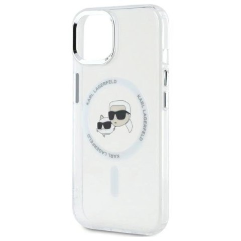 Etui Karl Lagerfeld IML Metal Karl&Choupette Head MagSafe na iPhone 14 - białe Etui Karl Lagerfeld IML Metal Karl&Choupette Head MagSafe na iPhone 14 - białe