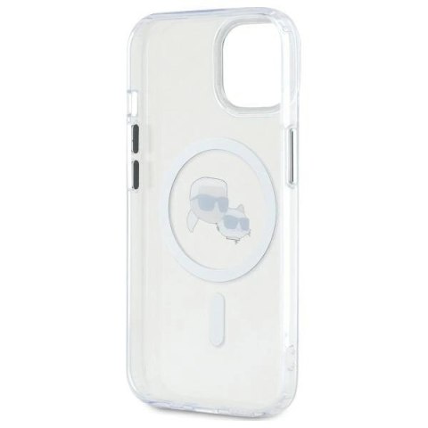 Etui Karl Lagerfeld IML Metal Karl&Choupette Head MagSafe na iPhone 14 - białe Etui Karl Lagerfeld IML Metal Karl&Choupette Head MagSafe na iPhone 14 - białe