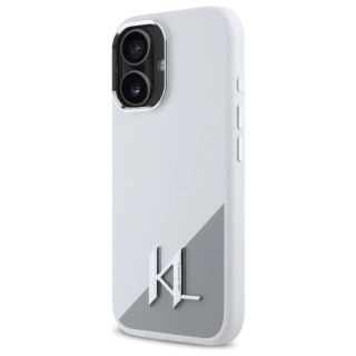 Etui Karl Lagerfeld Silicone Initial Metal Logo MagSafe na iPhone 16 - białe
