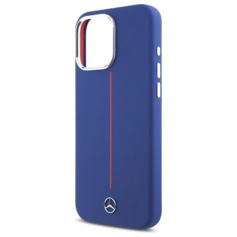 Etui Mercedes Silicone Red Stripe MagSafe na iPhone 16 Pro Max - granatowe Etui Mercedes Silicone Red Stripe MagSafe na iPhone 16 Pro Max - granatowe